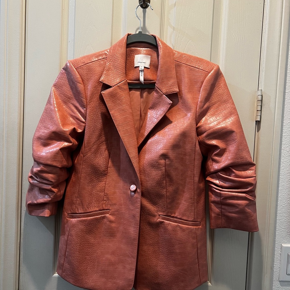 Cinq à Sept Textured Blazer in Warm Rust